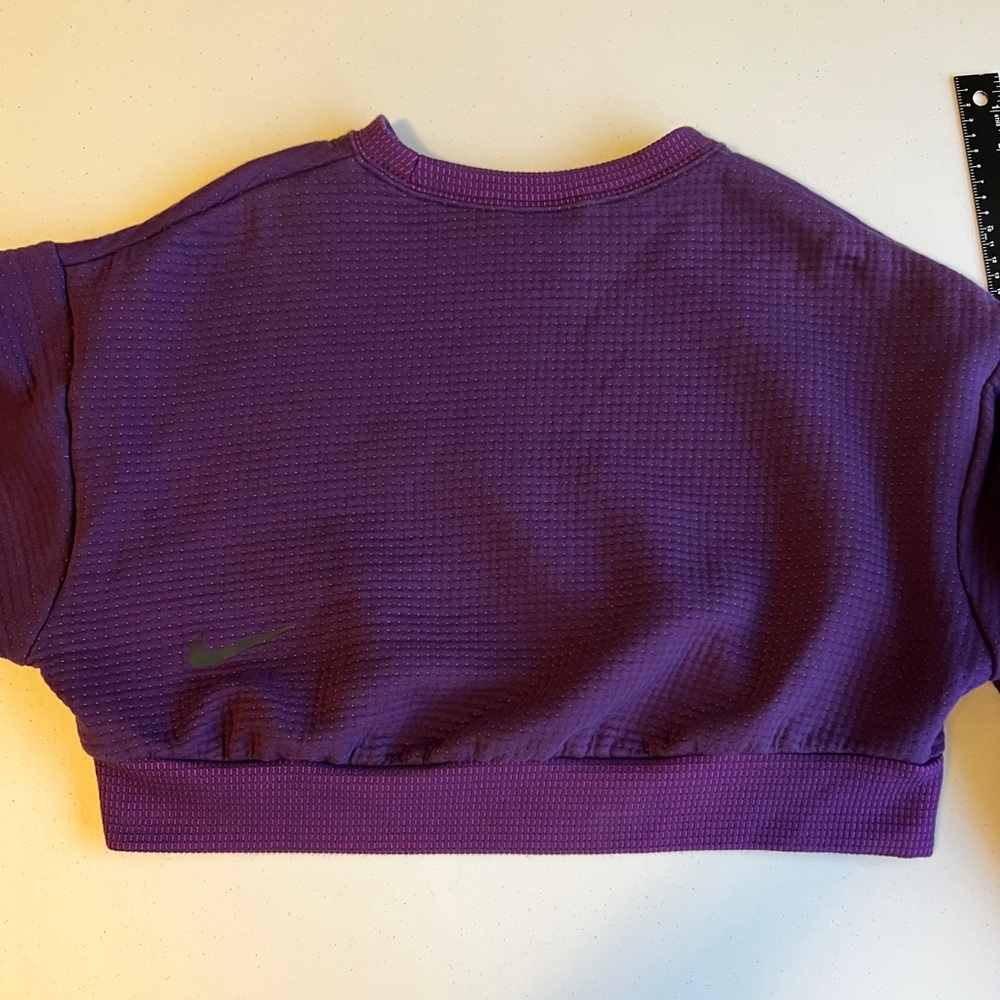 Nike Women's Purple Crop Oversized Sweatshirt XS - Picture 7 of 10